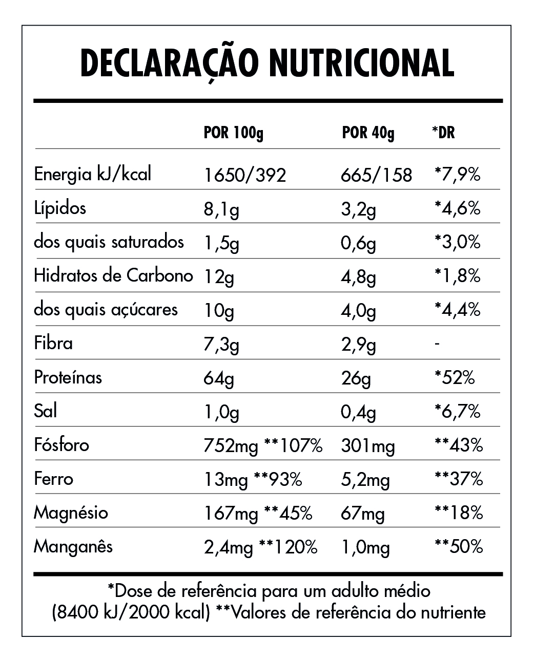 Tabela Nutricional - Super Vegan Protein